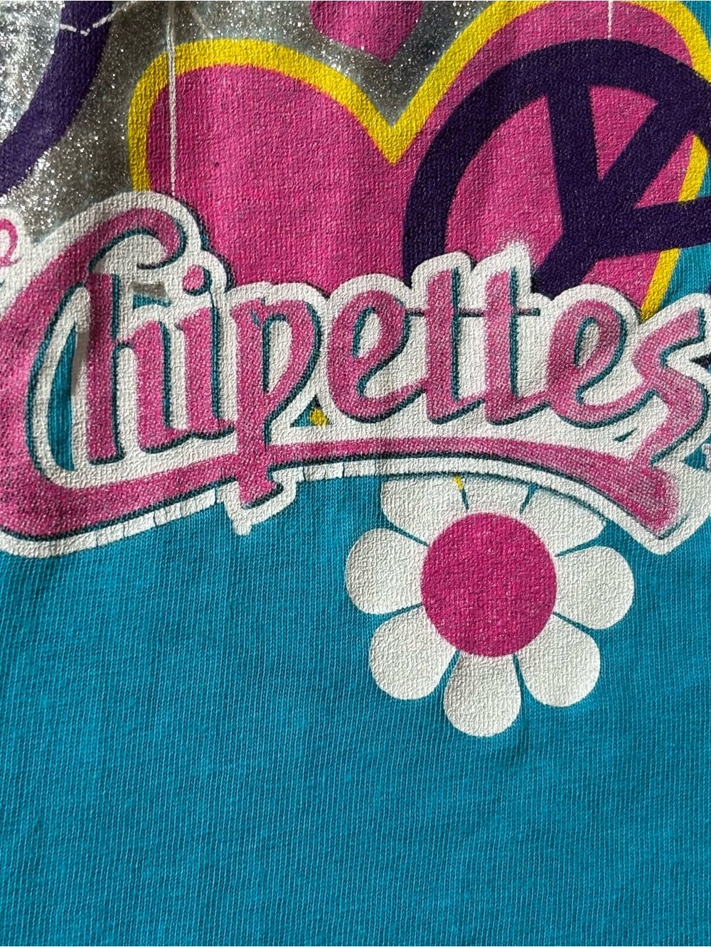 Vintage Y2K The Chipettes Peace Graphic T-Shirt Blue Girls M 7/8 Coquette - Picture 2 of 7